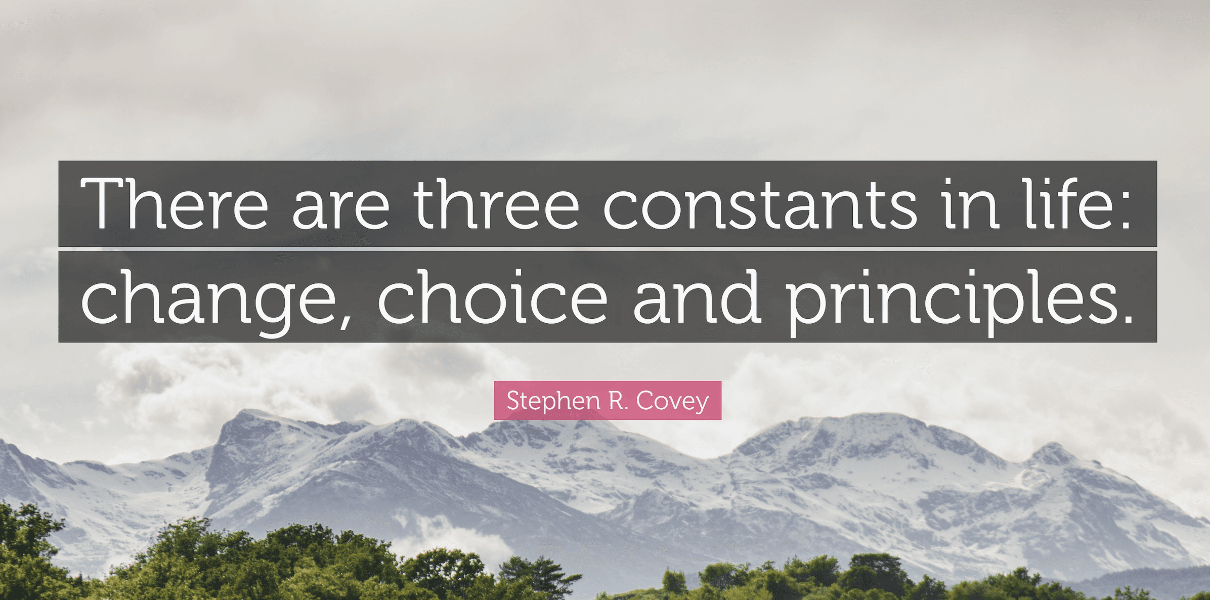 Stephen R. Covey quote: There are three constants in life: change, choice and principles